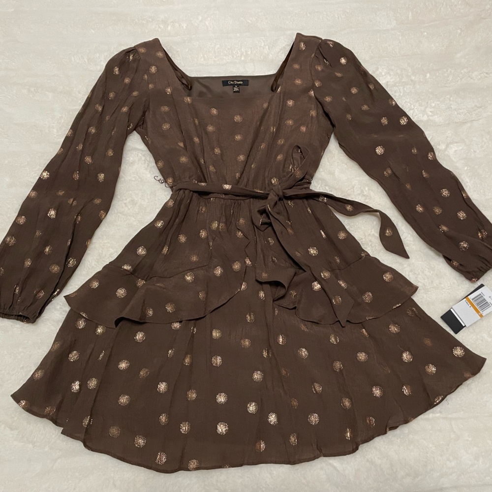 Brown mini dress
